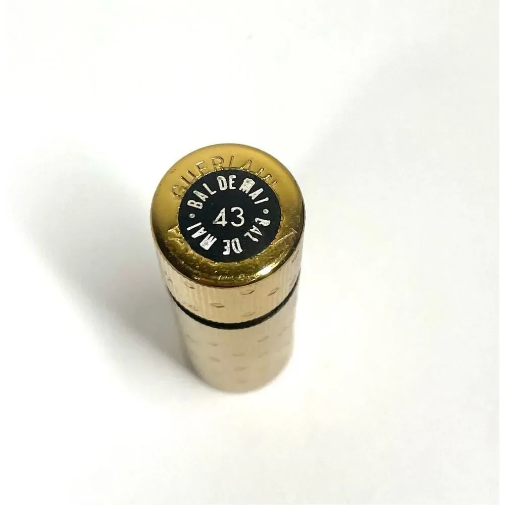 Vintage 1950 GUERLAIN Lipstick Gold Dot Case Bal de Mai 43 Preserved Collectors